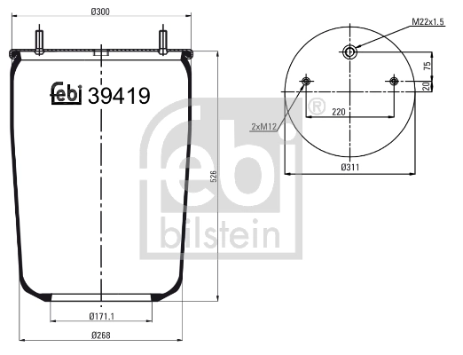 Lõõts, õhkvedrustus FEBI BILSTEIN 39419