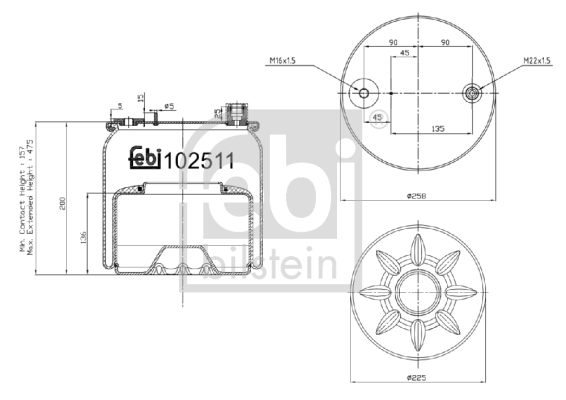 Lõõts, õhkvedrustus FEBI BILSTEIN 102511