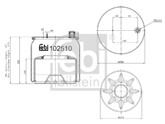 Lõõts, õhkvedrustus FEBI BILSTEIN 102510