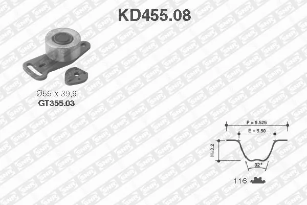 Hammasrihma komplekt SNR KD455.08