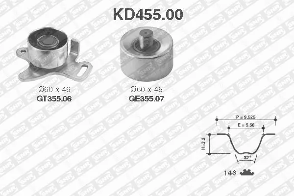 Hammasrihma komplekt SNR KD455.00