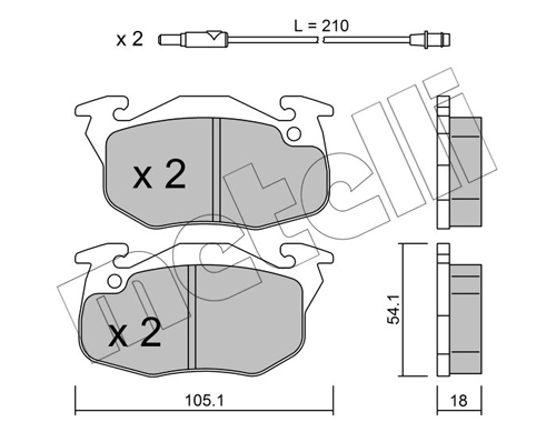 Piduriklotsi komplekt, ketaspidur METELLI 22-0037-0