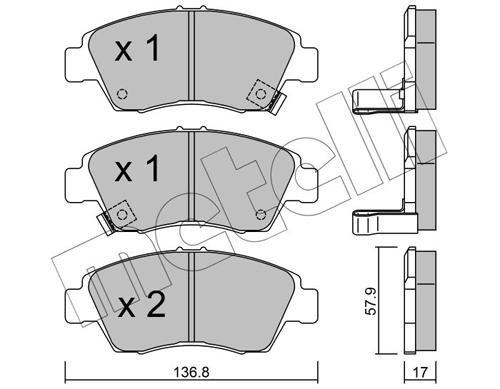 Piduriklotsi komplekt, ketaspidur METELLI 22-0175-0