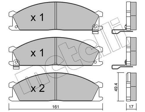 Piduriklotsi komplekt, ketaspidur METELLI 22-0107-1