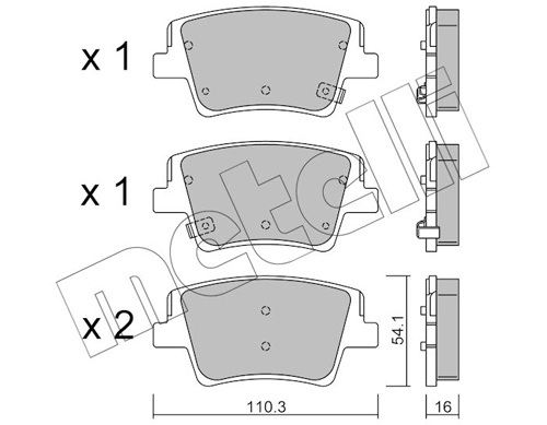 Piduriklotsi komplekt, ketaspidur METELLI 22-1284-0