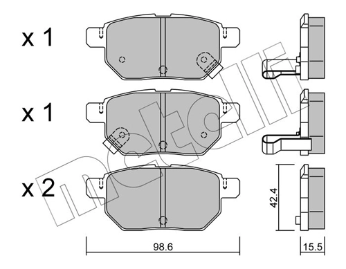 Piduriklotsi komplekt, ketaspidur METELLI 22-0746-0