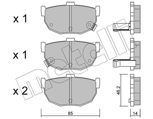 Piduriklotsi komplekt, ketaspidur METELLI 22-0362-0