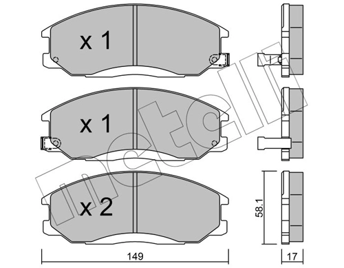 Piduriklotsi komplekt, ketaspidur METELLI 22-0364-0