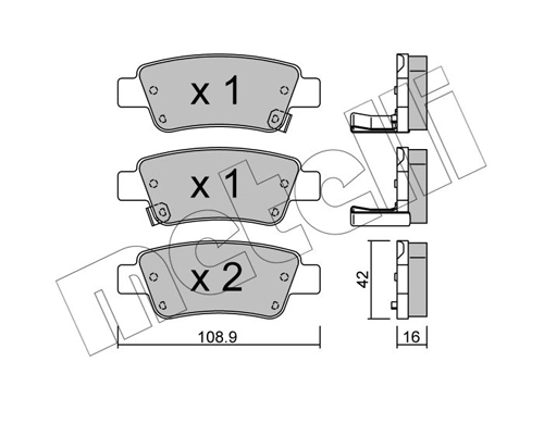 Piduriklotsi komplekt, ketaspidur METELLI 22-0790-0