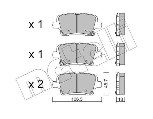Piduriklotsi komplekt, ketaspidur METELLI 22-1181-0