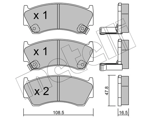 Piduriklotsi komplekt, ketaspidur METELLI 22-0277-0