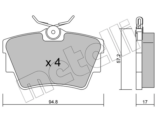 Piduriklotsi komplekt, ketaspidur METELLI 22-0635-0