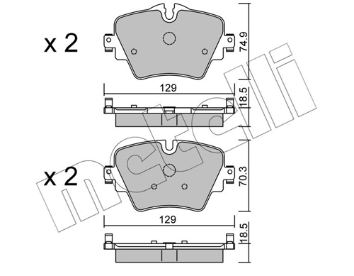 Piduriklotsi komplekt, ketaspidur METELLI 22-1037-0