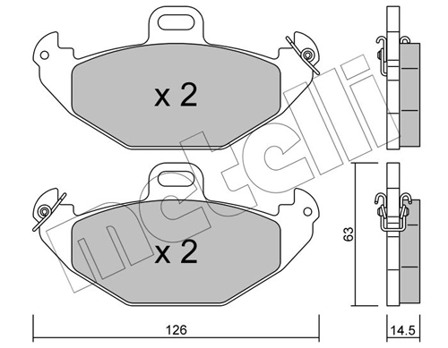 Piduriklotsi komplekt, ketaspidur METELLI 22-0634-0