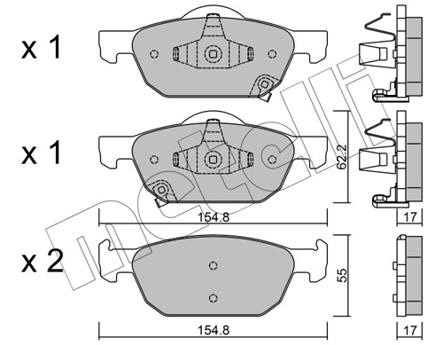 Piduriklotsi komplekt, ketaspidur METELLI 22-0866-0