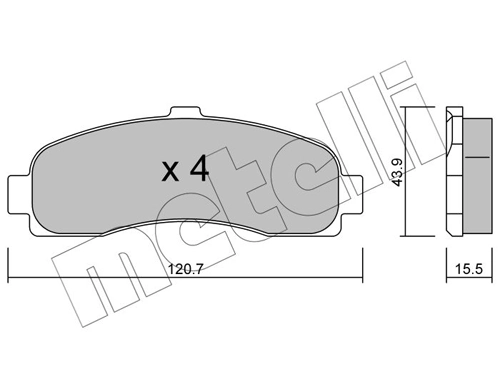 Piduriklotsi komplekt, ketaspidur METELLI 22-0145-0