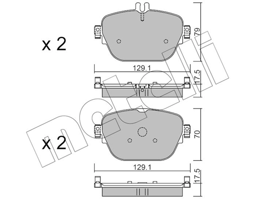 Piduriklotsi komplekt, ketaspidur METELLI 22-1138-0