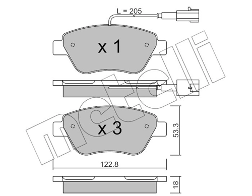 Piduriklotsi komplekt, ketaspidur METELLI 22-0321-0