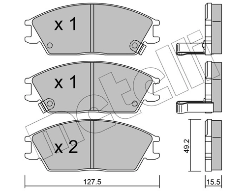 Piduriklotsi komplekt, ketaspidur METELLI 22-0081-1