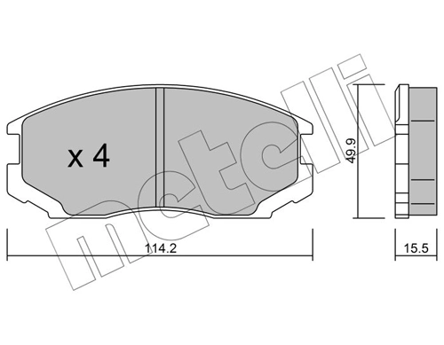 Piduriklotsi komplekt, ketaspidur METELLI 22-0221-0