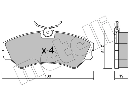 Piduriklotsi komplekt, ketaspidur METELLI 22-0162-0