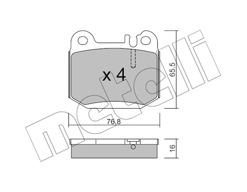 Piduriklotsi komplekt, ketaspidur METELLI 22-0564-0