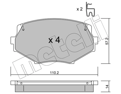 Piduriklotsi komplekt, ketaspidur METELLI 22-0472-0