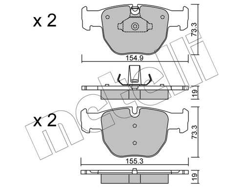 Piduriklotsi komplekt, ketaspidur METELLI 22-0598-0
