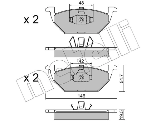 Piduriklotsi komplekt, ketaspidur METELLI 22-0211-1