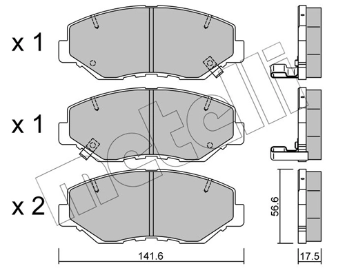 Piduriklotsi komplekt, ketaspidur METELLI 22-0606-0