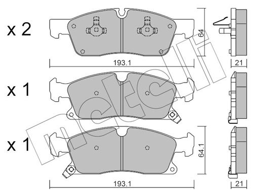 Piduriklotsi komplekt, ketaspidur METELLI 22-0927-2