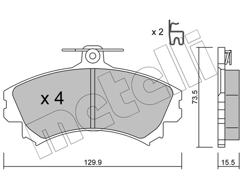 Piduriklotsi komplekt, ketaspidur METELLI 22-0216-0