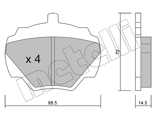 Piduriklotsi komplekt, ketaspidur METELLI 22-0353-0