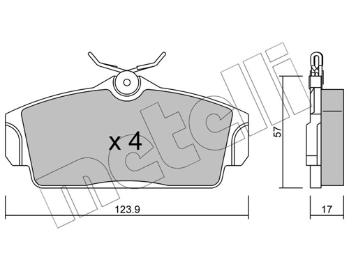 Piduriklotsi komplekt, ketaspidur METELLI 22-0305-0