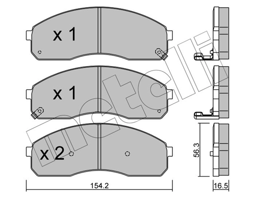 Piduriklotsi komplekt, ketaspidur METELLI 22-0374-0