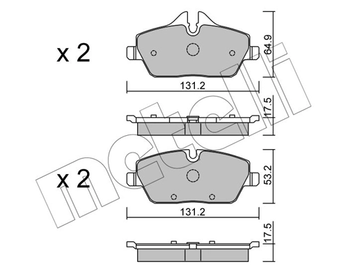Piduriklotsi komplekt, ketaspidur METELLI 22-0664-0
