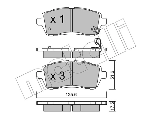 Piduriklotsi komplekt, ketaspidur METELLI 22-0793-0