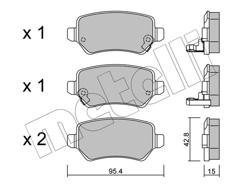 Piduriklotsi komplekt, ketaspidur METELLI 22-0542-0