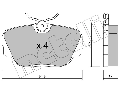 Piduriklotsi komplekt, ketaspidur METELLI 22-0042-0