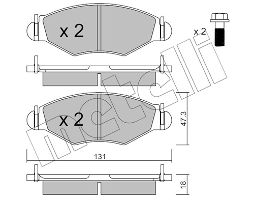Piduriklotsi komplekt, ketaspidur METELLI 22-0254-1