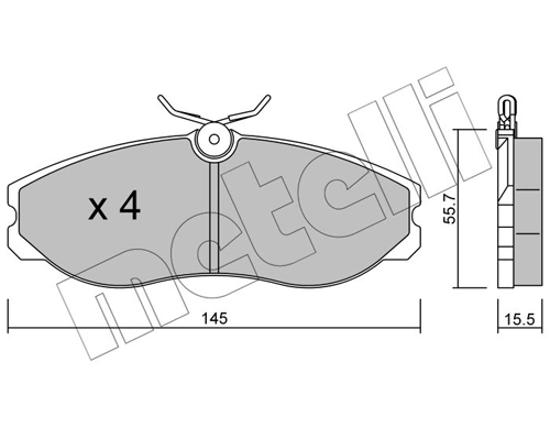 Piduriklotsi komplekt, ketaspidur METELLI 22-0198-0