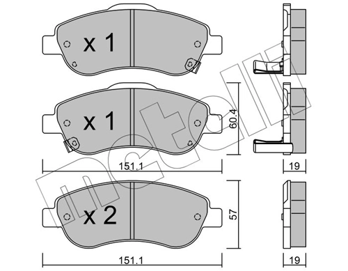 Piduriklotsi komplekt, ketaspidur METELLI 22-0789-0