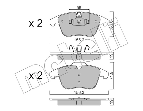 Piduriklotsi komplekt, ketaspidur METELLI 22-0675-4