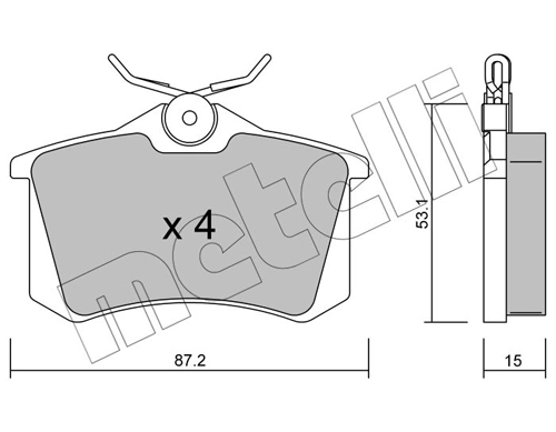 Piduriklotsi komplekt, ketaspidur METELLI 22-0100-0