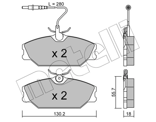 Piduriklotsi komplekt, ketaspidur METELLI 22-0142-0