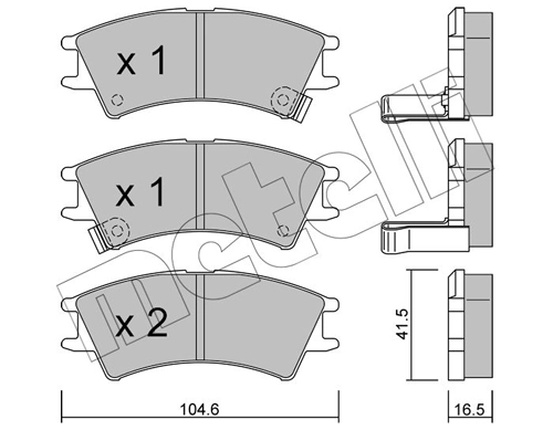 Piduriklotsi komplekt, ketaspidur METELLI 22-0361-0