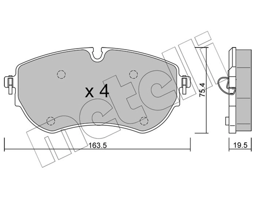 Piduriklotsi komplekt, ketaspidur METELLI 22-1172-0