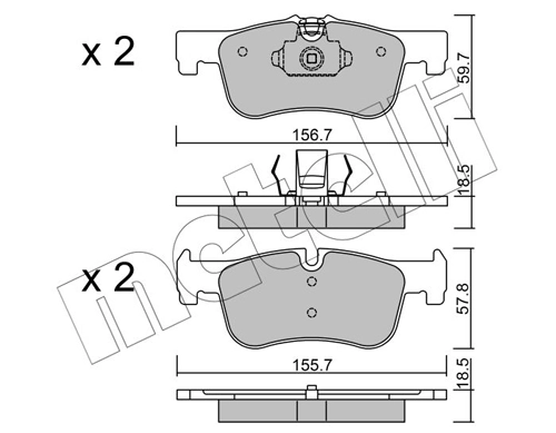 Piduriklotsi komplekt, ketaspidur METELLI 22-0959-0