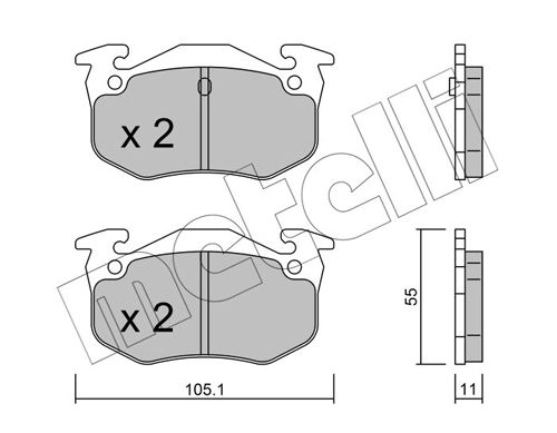 Piduriklotsi komplekt, ketaspidur METELLI 22-0038-0