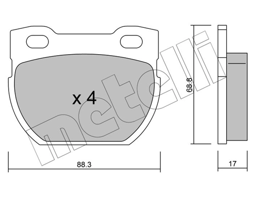 Piduriklotsi komplekt, ketaspidur METELLI 22-0354-1